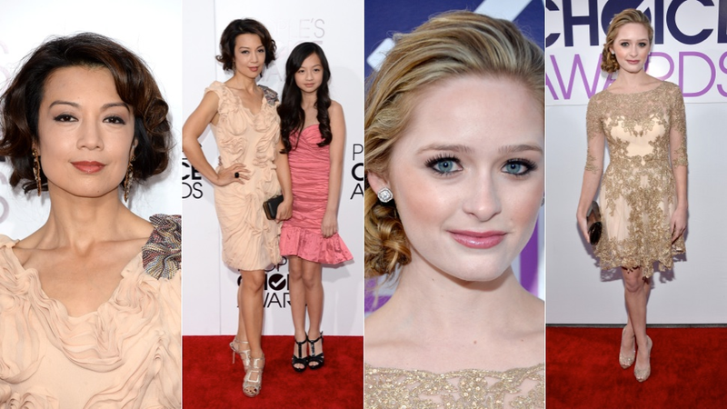 Illustration for article titled Cute Dresses, Hideous Hair and Innerboob at the People's Choice Awards